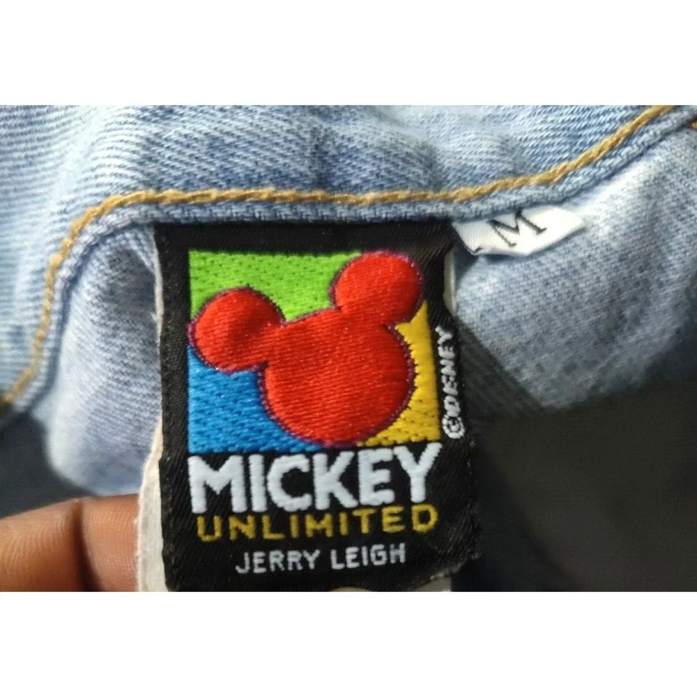Vintage Mickey Unlimited Denim Shorts Adult Medium Disney Jerry Leigh Embroider‎